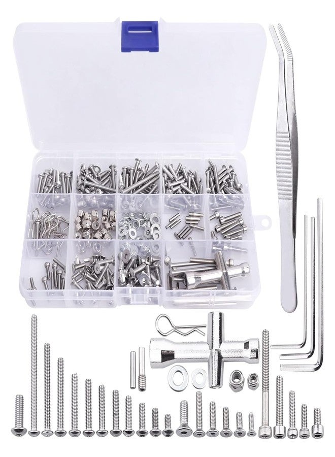 AllinRC 286pcs RC Screw Kit M2.5 M3 M4 Hex Screws Washers Lock Nuts Body Clips Wheel Pins Cross Wrench Hardware Fastener for 1/10 Traxxas Slash 4x4 2WD - Image 1