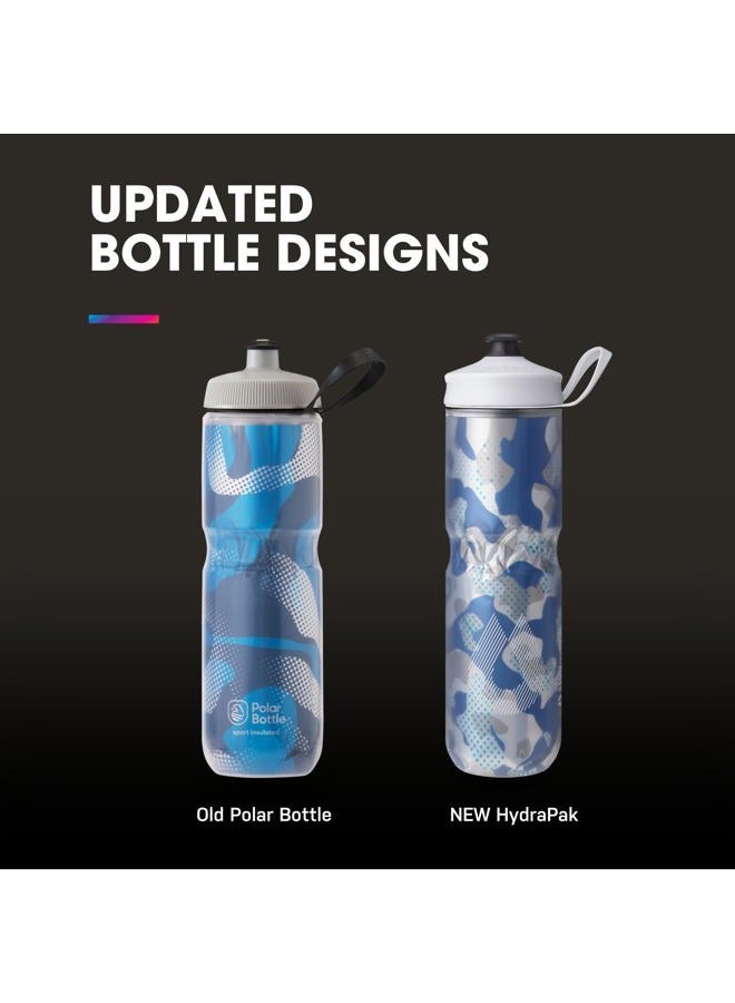 Hydrapak Polar Bottle - Polar Sport Insulated Water Bottle - BPA-Free, Sport & Bike Squeeze Bottle with Handle (Splash Multi, 600ml / 20oz) - Image 3