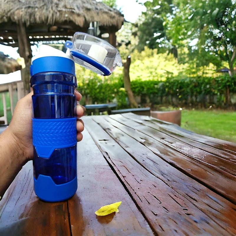 Stylbase Plastic Water Bottle 600 ml Kids For Boys Girls Picnic Sipper School Office Travelling Sports Leak Proof Water Bottle Easy to Carry (Blue) - Image 3