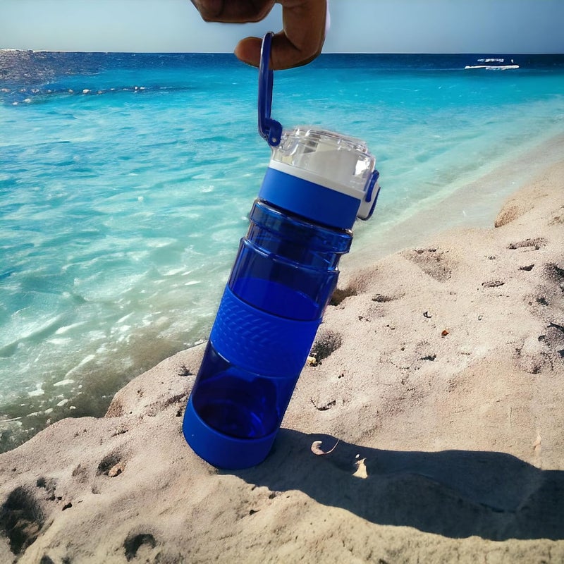 Stylbase Plastic Water Bottle 600 ml Kids For Boys Girls Picnic Sipper School Office Travelling Sports Leak Proof Water Bottle Easy to Carry (Blue) - Image 2