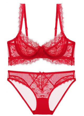 Comfy Solid Color Ultra Thin Cup Lace Bra And Panty Set Red - pzsku/Z2D86D4AA9F3637E38533Z/45/_/1728471229/5585f300-0929-4781-8349-b8bcbcd2d858