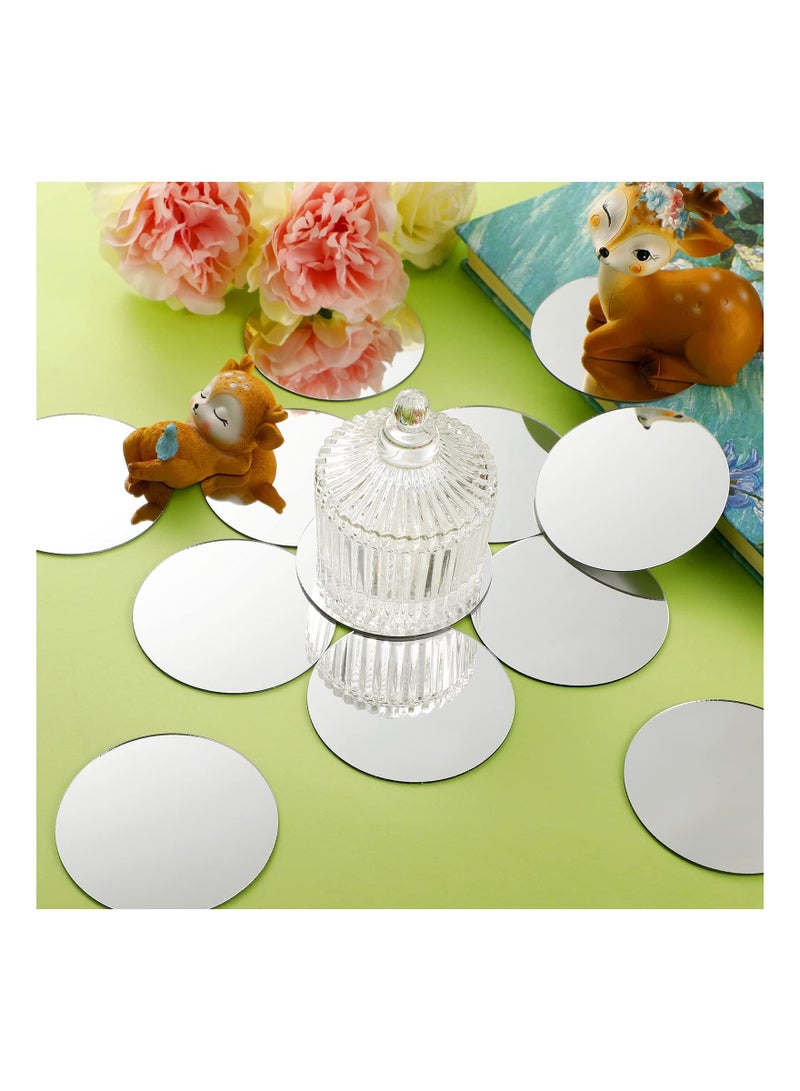 Zikra 25 Pieces Round Mirror Tiles, 6 Inches Round Mirrors Trays Glass Mirror Circles for Wedding Table Centerpieces, DIY Crafts, Framing, Mosaic and Home Decorations - Image 3