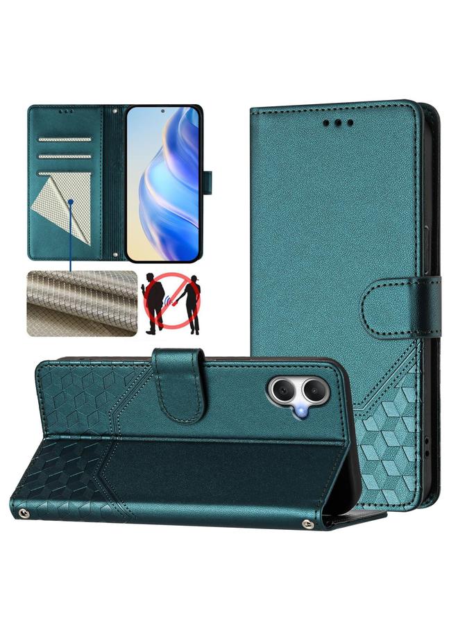 اس-توب جراب لهاتف Samsung Galaxy A06 5G / 4G جراب هاتف جلدي بنقش قرص العسل بتقنية RFID - Image 1