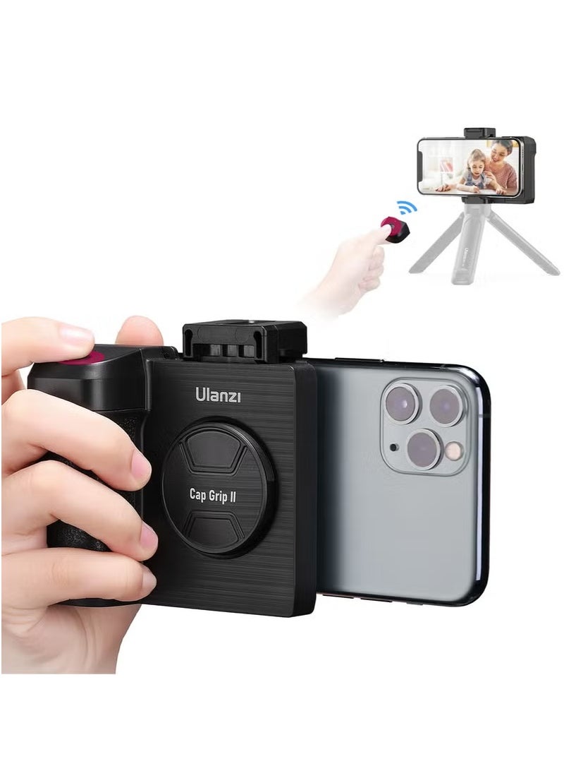 vesus CG01 Phone Tripod Mount with Remote Control Cell Phone Tripod Adapter Grip Holder, CapGrip II Smartphone Handle Grip with Detachable Wireless Camera Shutter for iPhone Video Photo Shootingc - Image 1