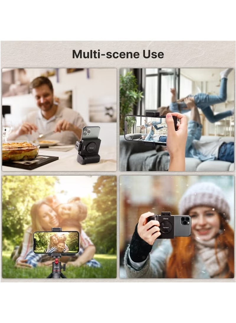vesus CG01 Phone Tripod Mount with Remote Control Cell Phone Tripod Adapter Grip Holder, CapGrip II Smartphone Handle Grip with Detachable Wireless Camera Shutter for iPhone Video Photo Shootingc - Image 3