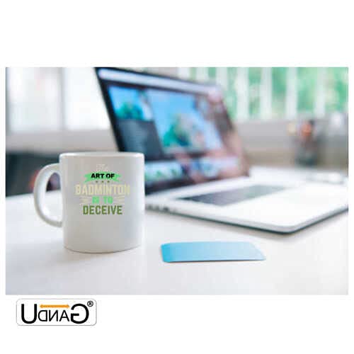 UDNAG White Ceramic Coffee/Tea Mug 'Badminton | The Art of Badminton is to Deceive' Perfect for Gifting [330ml] - Image 2