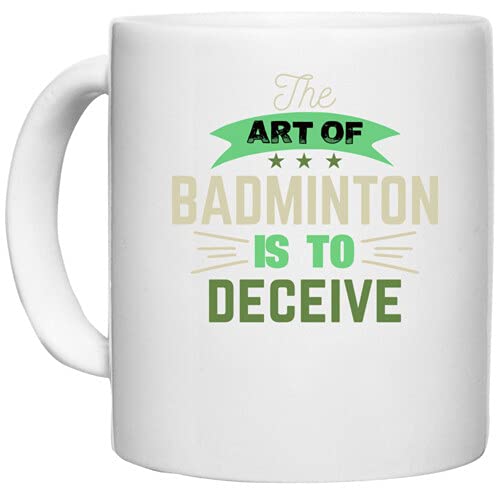 UDNAG White Ceramic Coffee/Tea Mug 'Badminton | The Art of Badminton is to Deceive' Perfect for Gifting [330ml] - Image 5