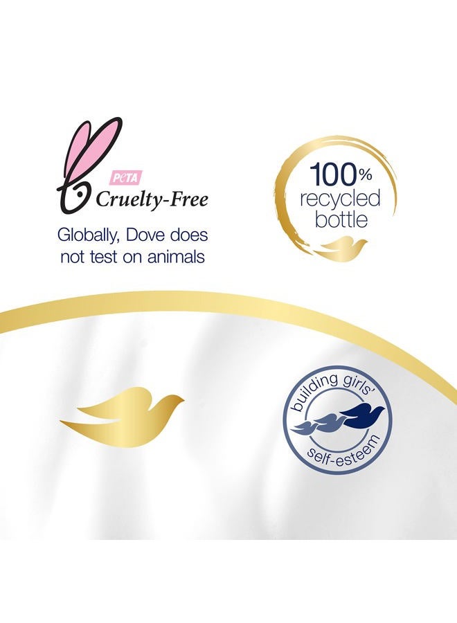 Dove عبوات تركيز (x2) وزجاجة قابلة لإعادة الاستخدام مصنوعة من 100% مواد معاد تدويرها لمجموعة بدء الترطيب اليومي لبشرة ناعمة على الفور للعناية بالجسم 4 أونصة سائلة (تصنع 16 أونصة سائلة) - Image 3