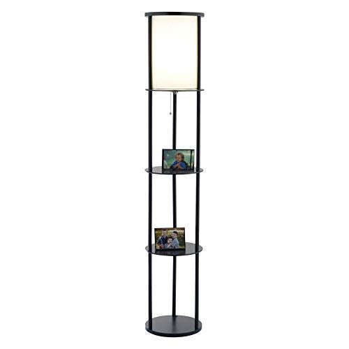 Adesso 3117-01 Stewart 62.5" Round Floor Lamp – Lighting Fixture with Storage Shelves, Smart Switch Compatibility Lamp. Home Decor Accessories,Black Base Finish - Image 4
