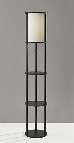 Adesso 3117-01 Stewart 62.5" Round Floor Lamp – Lighting Fixture with Storage Shelves, Smart Switch Compatibility Lamp. Home Decor Accessories,Black Base Finish - Image 3