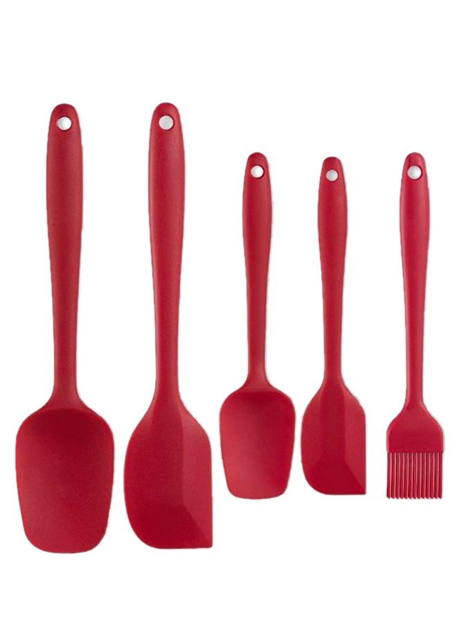 Gulfdealz 5-Piece Silicone Spatula Set Red - Image 1