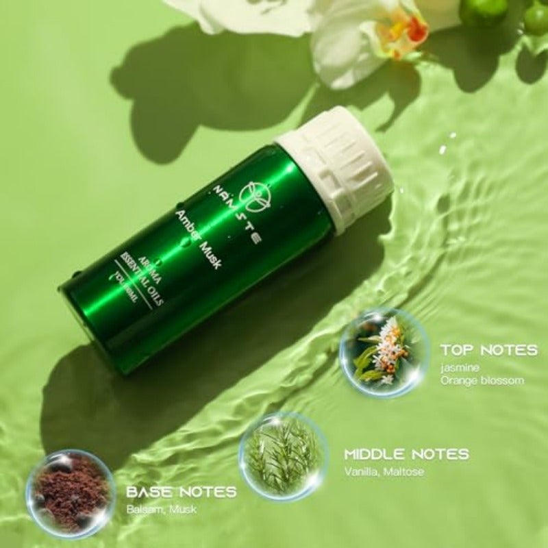 زيت عطري نامست عطر 100 مل مجموعة العنبر مسك، زيت موزع الروائح 100% طبيعي نقي، مزيج من الياسمين والفانيليا والمسك للديكور المنزلي - Image 2