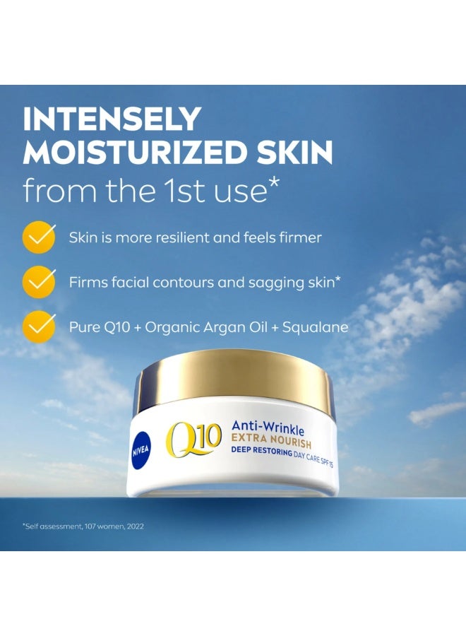 Nivea Q10 Plus C Anti-Wrinkle and Energy Radiance Boost Day Face Cream with Vitamin C SPF 15 50 ml - Image 2