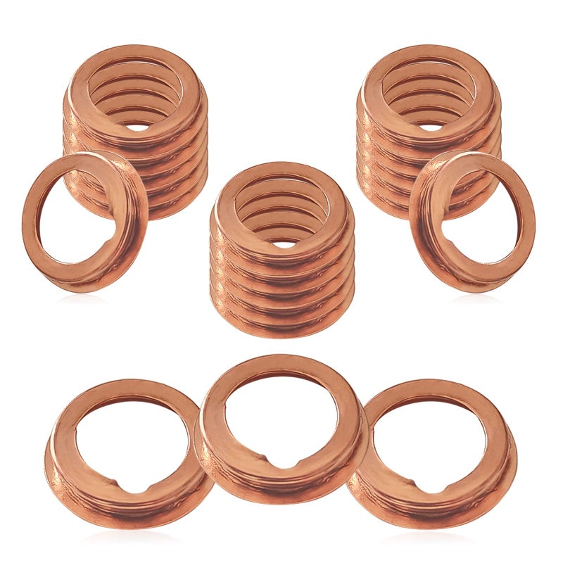 CmeRto 20Pcs Oil Drain Plug Gasket, Copper Crush Washer Compatible with Nissan/Infiniti G35 G37 Nissan - Rogue Sentra Xterra Altima Frontier Armada Jukes 350Z OEM 11026-JA00A - Image 1