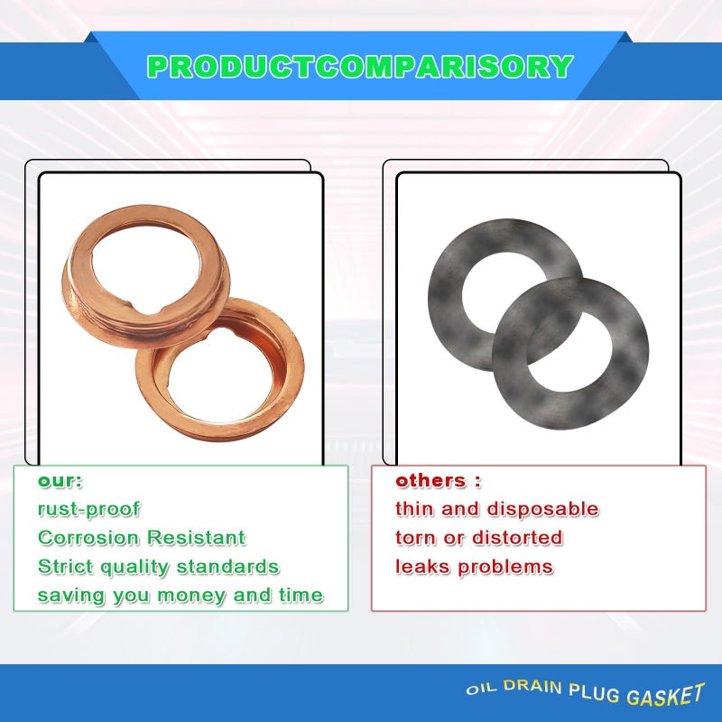 CmeRto 20Pcs Oil Drain Plug Gasket, Copper Crush Washer Compatible with Nissan/Infiniti G35 G37 Nissan - Rogue Sentra Xterra Altima Frontier Armada Jukes 350Z OEM 11026-JA00A - Image 4