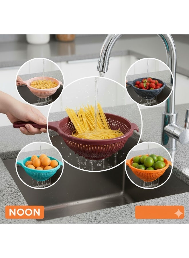 favilla Deep plastic kitchen colander for fruits and vegetables - ideal for washing and organizing fruits and vegetables. Multi-colored with modern designs! - Image 1