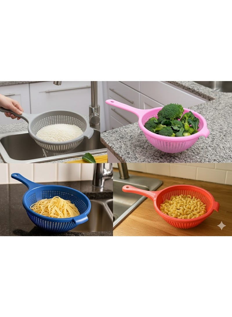 favilla Deep plastic kitchen colander for fruits and vegetables - ideal for washing and organizing fruits and vegetables. Multi-colored with modern designs! - Image 2