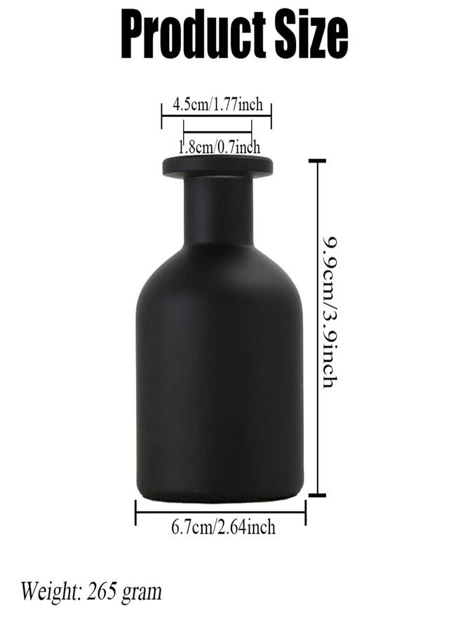 إريكوتري عبوة زجاجية قابلة لإعادة التعبئة سعة 150 مل/5 أونصة من إيريكوتري، وعاء فارغ للزيوت العطرية، مثالية لصنع أعواد ناشر الزيوت العطرية بنفسك، لتزيين الحرف اليدوية، موزع الزيوت العطرية (أسود) - Image 2