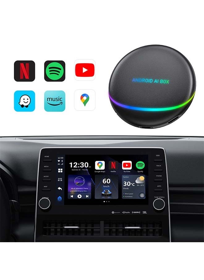Ottocast - CarPlay AI Box Pro, Android 12 Multimedia Box with YouTube/Netflix Compatible with Wireless CarPlay and Android Auto, 8 Core Processor 8+128G Support HDMI Output, SIM Card & TF Card - Image 1