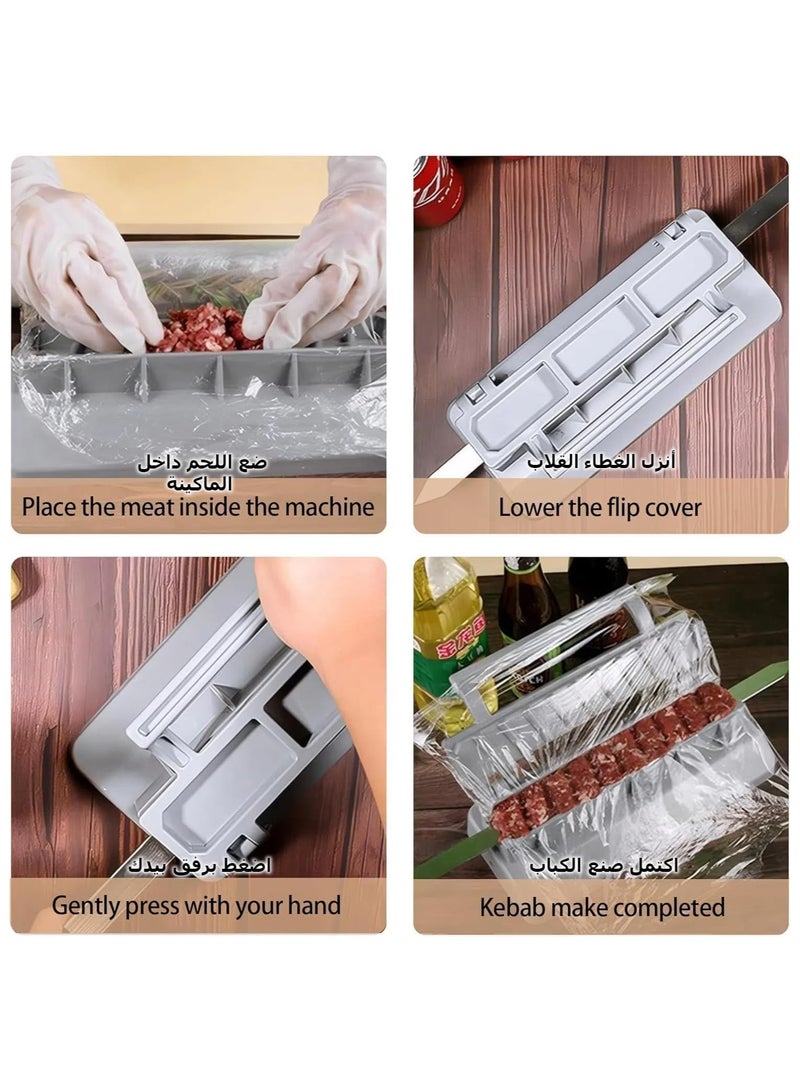 YQbest Kebab Maker Press, Plastic Kebab Press, Manual Kabob Maker, Turkish Kebab Skewers Maker, Portable Easy to Use, CLean Grilling Essentials  - Image 3