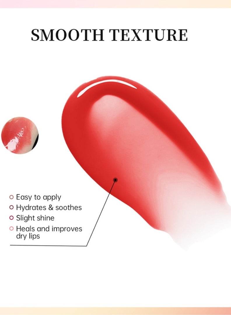 lakerain Lip Butter Balm Moisture Hydration Lip Butter Gloss Sheer Tinted Lip Mask and Lip Balm Long Lasting Hydration and Moisturization Soothing Lip Treatment Care Makeup Shine Lip Glow Oil 04 Poppy - Image 3