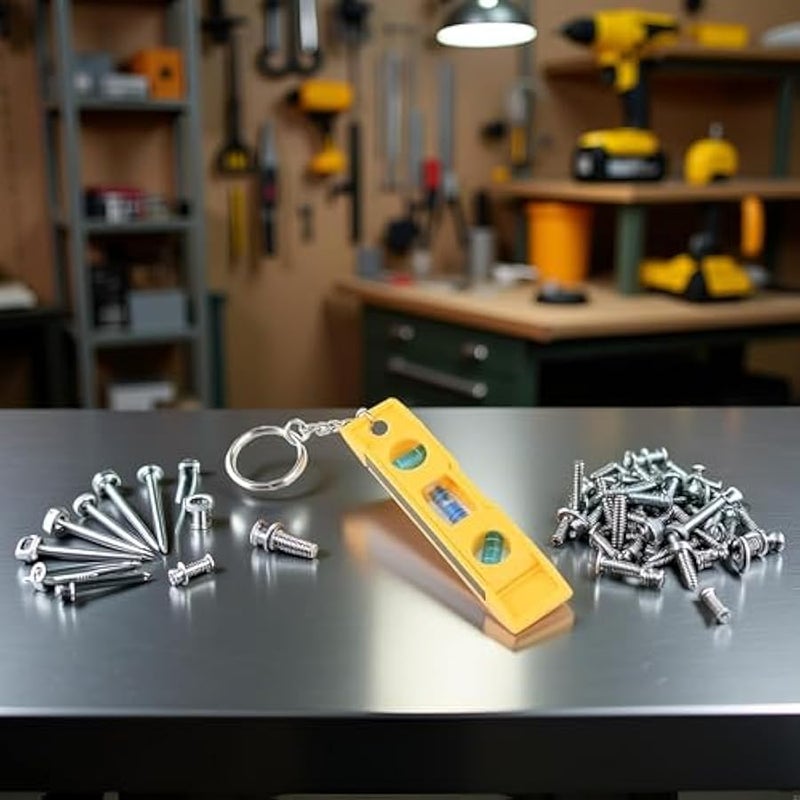 مستوى مغناطيسي، مسطرة افقية دقيقة بـ3 مستويات فقاعات، اداة قياس افقية مع سلسلة مفاتيح لاداة النجارة، ادوات قياس المستوى بالليزر والتخطيط - Image 2