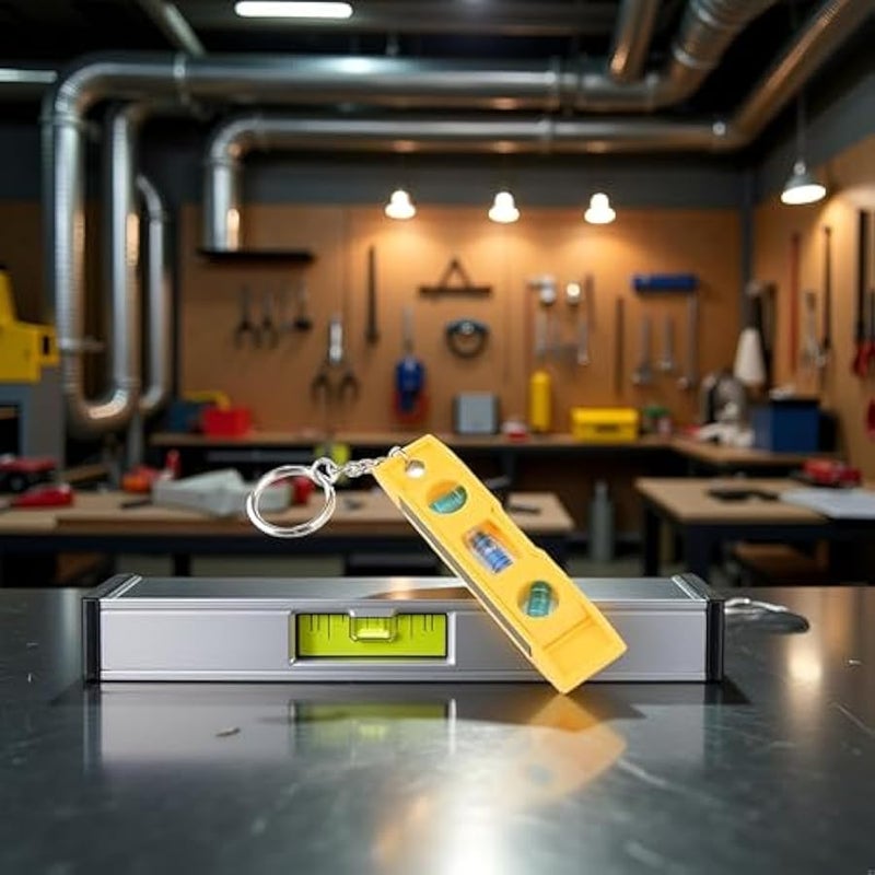 مستوى مغناطيسي، مسطرة افقية دقيقة بـ3 مستويات فقاعات، اداة قياس افقية مع سلسلة مفاتيح لاداة النجارة، ادوات قياس المستوى بالليزر والتخطيط - Image 5