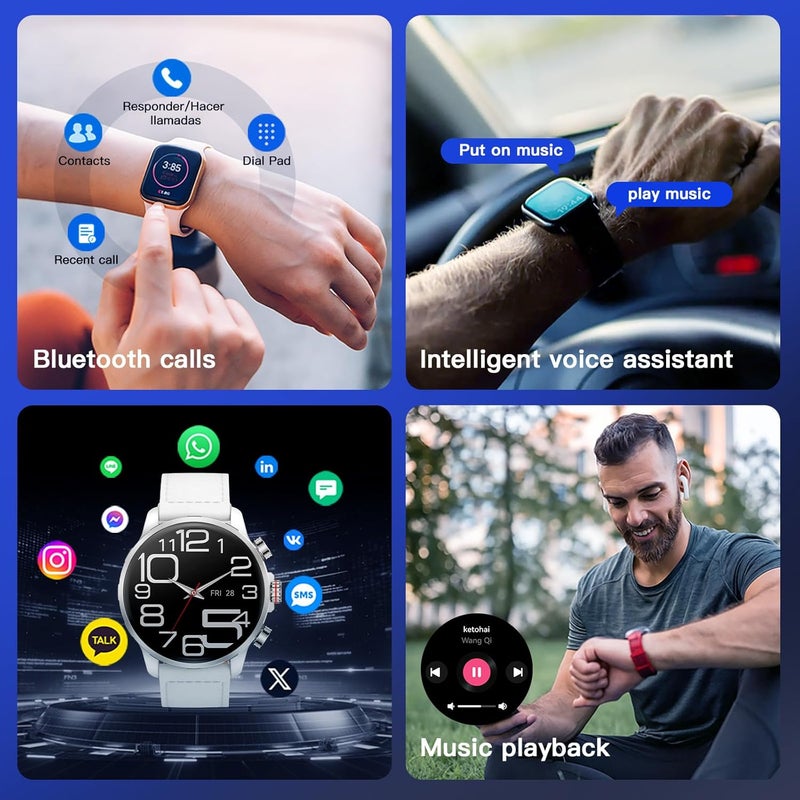 KIESLECT Smart Watch Kr 3 White 47mm, 1.5" AMOLED HD, GPS, Bluetooth Call & Text, 178 Sports Modes, Fitness Tracker, 5ATM Waterproof Fit Men and Women - Image 5
