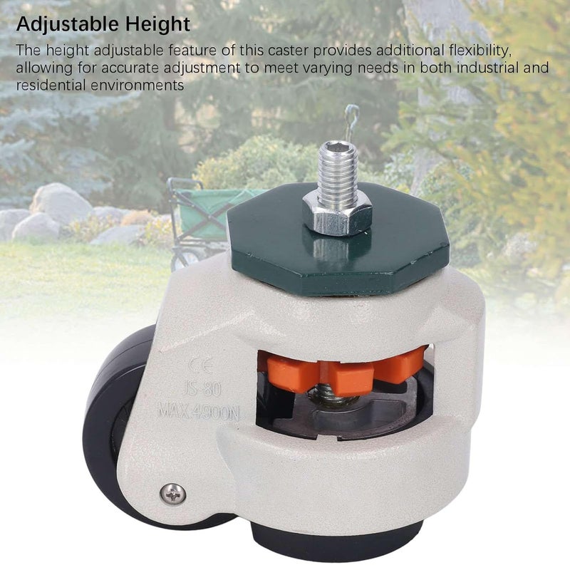 Adjustable Leveling Stem Caster M12 Threaded Rod 62mm Wheel Furniture Workbench Cabinet - Image 5