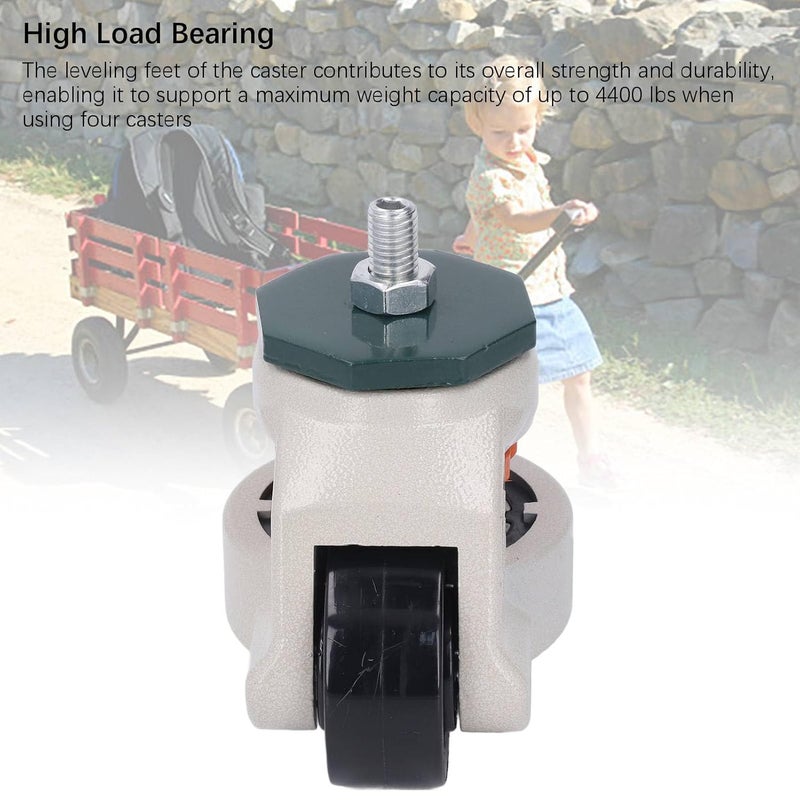 Adjustable Leveling Stem Caster M12 Threaded Rod 62mm Wheel Furniture Workbench Cabinet - Image 4