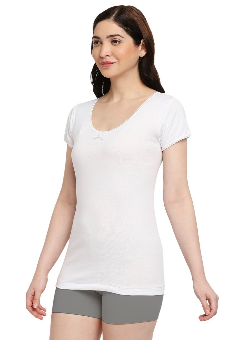 BYC WOMEN'S COTTON UNDERSHIRT (PACK OF 3) - WHITE  - Image 5