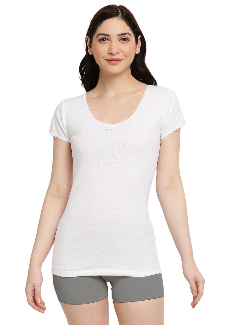 BYC WOMEN'S COTTON UNDERSHIRT (PACK OF 3) - WHITE  - Image 3