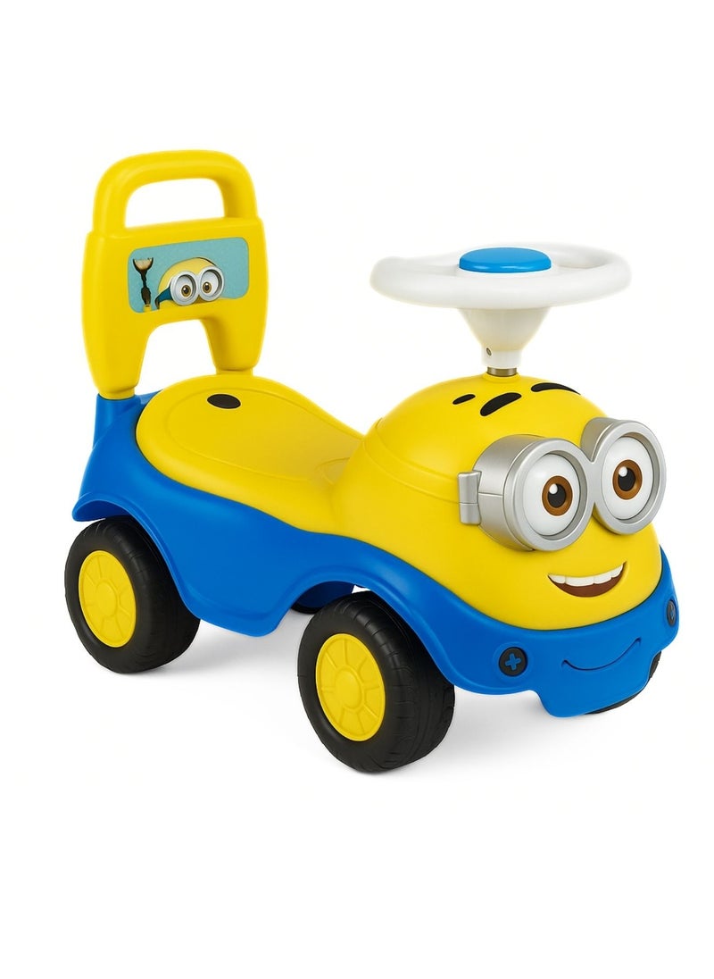 Ride-On Car for Toddlers Ages 1-2 – Cute Yellow and Blue Push Car with Non-Slip Handle, Storage Box, Easy Maneuverability – Safe, Durable Toddler Ride On Toy – Perfect Birthday Gift for Boys & Girls  - Image 1