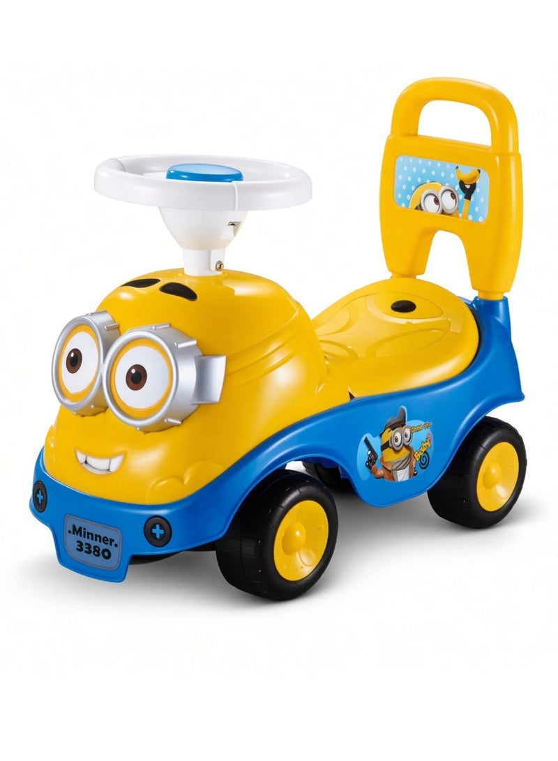 puzzle toys Ride-On Car for Toddlers – Cute Yellow and Blue Push Car with Non-Slip Handle, Storage Box, Easy Maneuverability – Safe, Durable Toddler Ride On Toy – Perfect Birthday Gift for Boys & Girls - Image 1