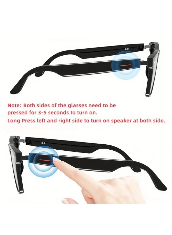 general Smart Glasses; Wireless Call Smart Glasses - Low Latency Audio - Built-in Mic & Speakers - Touch & AI Voice Assistant Compatible - 5hrs Battery - Rectangle/Large Gift for Birthday/Easter/President's Day - Image 5