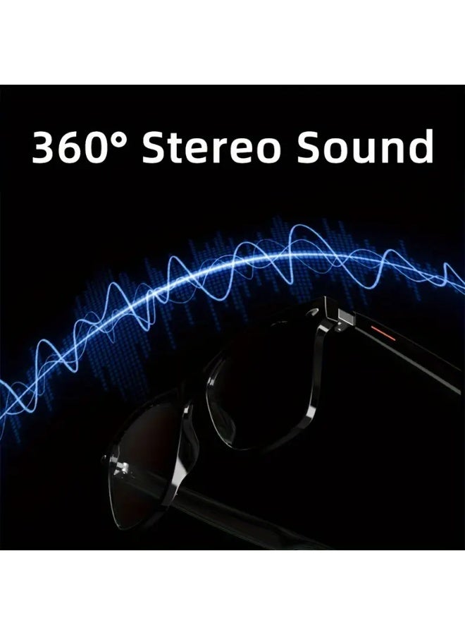 general Smart Glasses; Wireless Call Smart Glasses - Low Latency Audio - Built-in Mic & Speakers - Touch & AI Voice Assistant Compatible - 5hrs Battery - Rectangle/Large Gift for Birthday/Easter/President's Day - Image 4