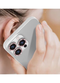 YOMNA Yomna - Iphone 13 Pro Max 6.7 inch Camera Lens Protector [Glitter Diamonds] - Pink with Silicone Case Compatible with iPhone 13 Pro Max Case (Lovely Pink)  - Image 3