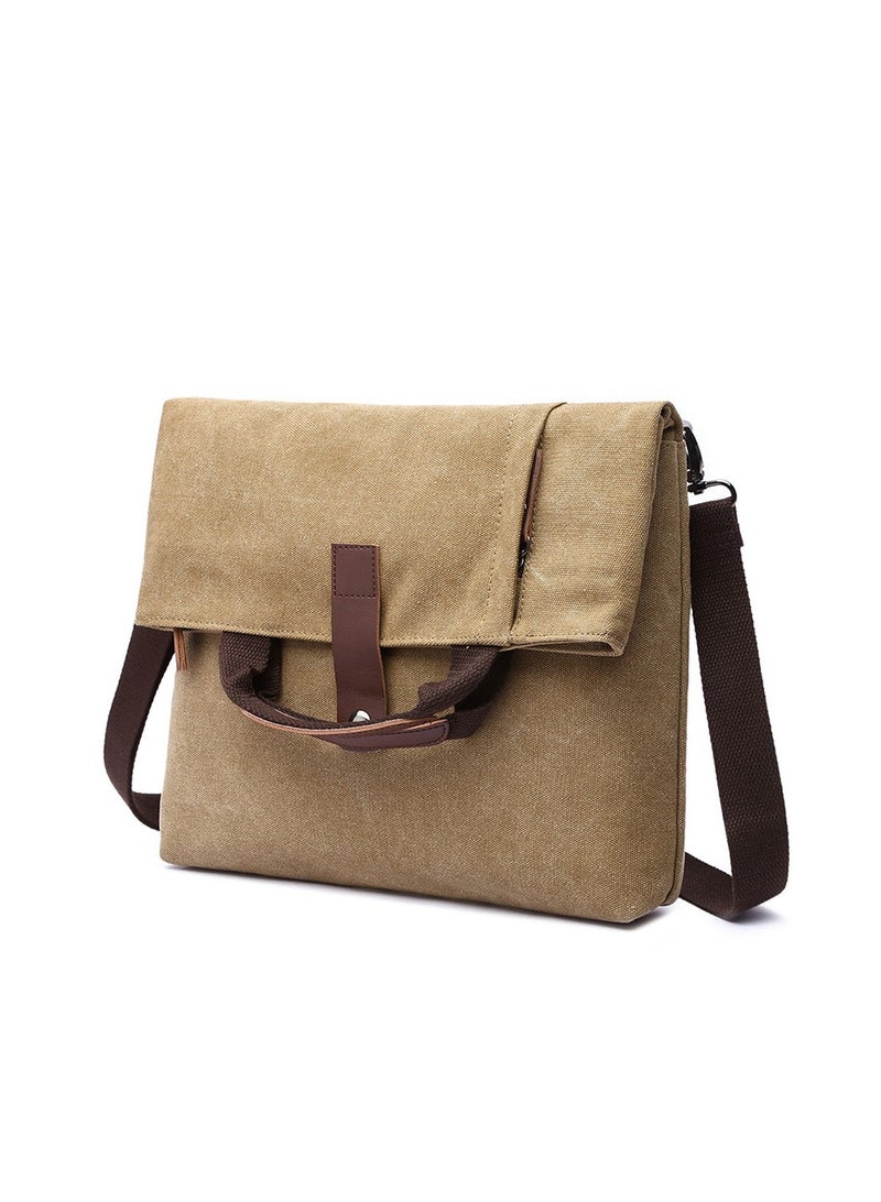 FANDARE Canvas Shoulder Bags Retro Handbag Business Satchel Crossbody Messenger Bag for 12.9 Inch Laptop Men Women Travel Commuter Work Briefcase - Image 1
