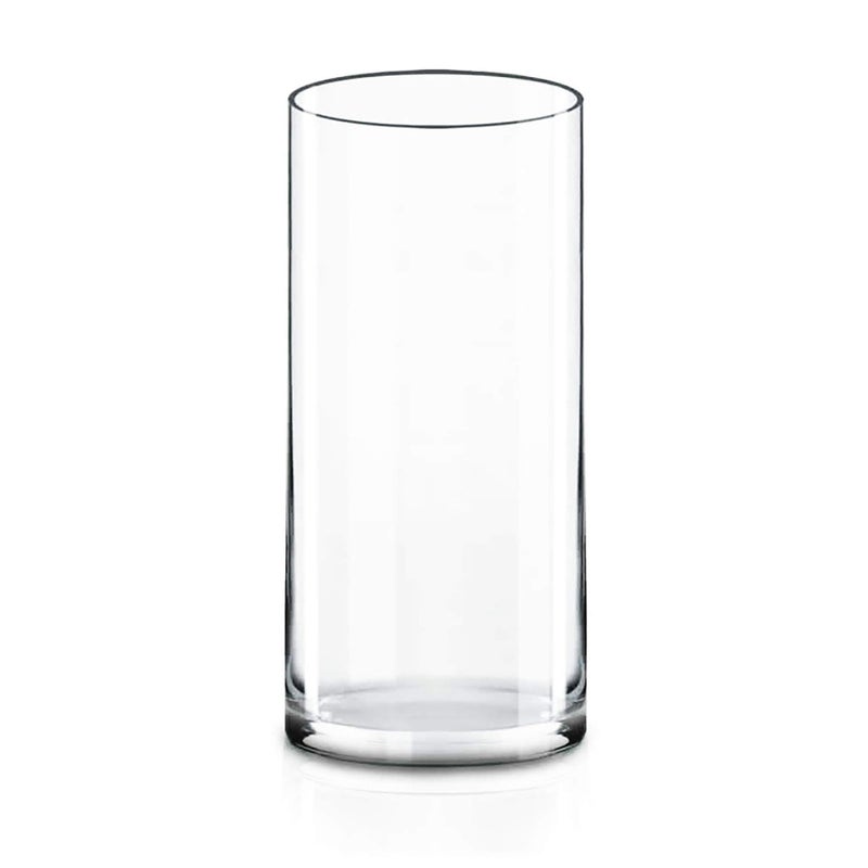 CYS Excel Clear Glass Cylinder Vase (H:9" D:4") Flower Vase Centerpieces Hurricane Floating Candle Holder - Image 1