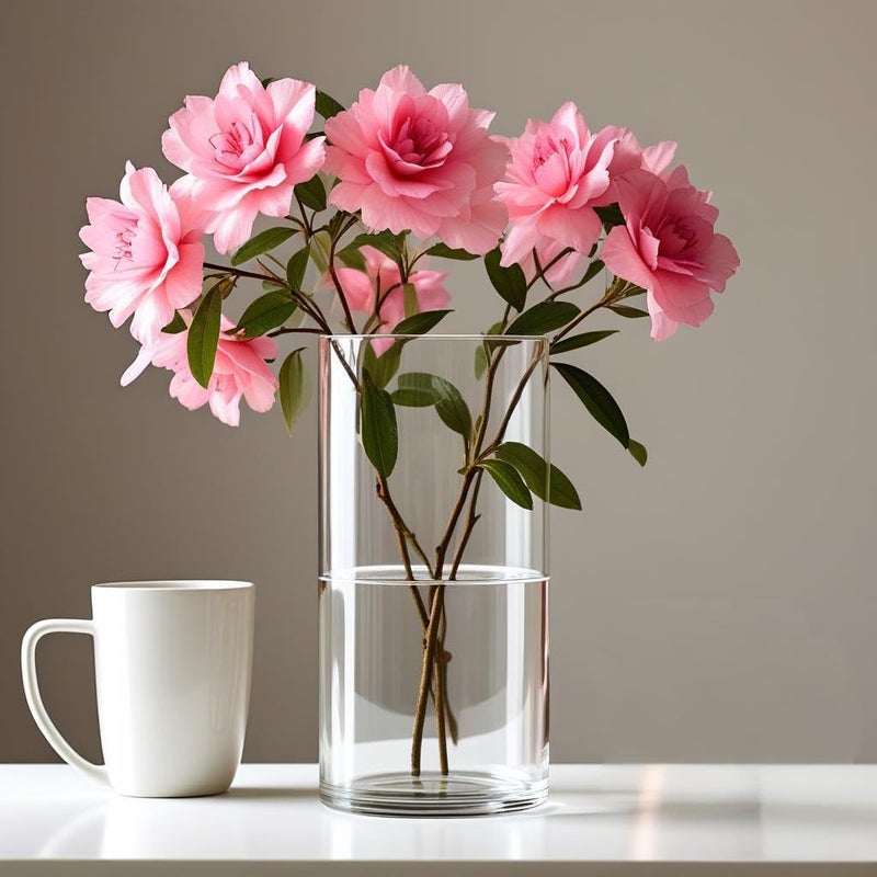 CYS Excel Clear Glass Cylinder Vase (H:9" D:4") Flower Vase Centerpieces Hurricane Floating Candle Holder - Image 3