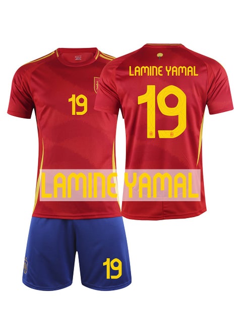 European Cup national team Spain jersey Yamal No. 19 fan home children's football jersey set