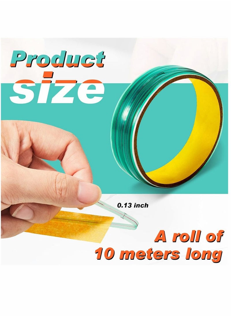 SYOSI Vinyl Wrap Cutting Tape Vinyl Wrap Edge Detailer Tape Finish Line Tape Roll Finish Line Vinyl Wrap Tool Car Wrapping Tape for Car Auto Motorcycle Boat Graphic Decal, 33 Ft(10M), Green  - Image 2
