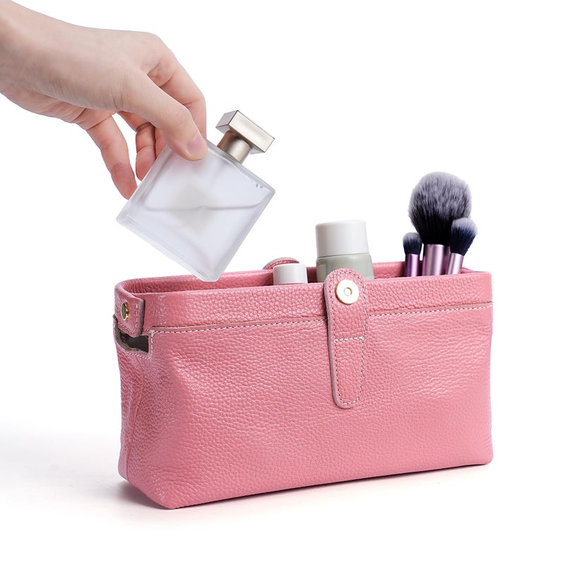 shuainiu Travel leather makeup bag, waterproof mini makeup box, small travel storage bag - Image 4