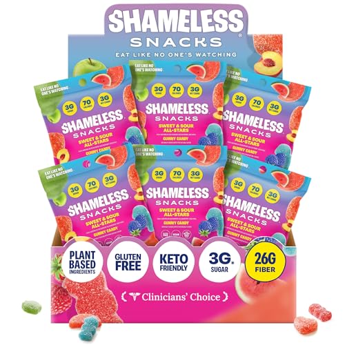 Shameless Snacks Sweet  Sour AllStars Mixed Bag  Sour Candy  Fruit Snacks 5 Flavors Per Bag Gummy Candy Keto Snacks 3g Sugar Gluten Free Vegan for Kids  Adults - Image 1