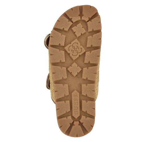 Guess Women's Fastent Sandal, Medium Natural/Gold Logo 710, 7 - Image 4