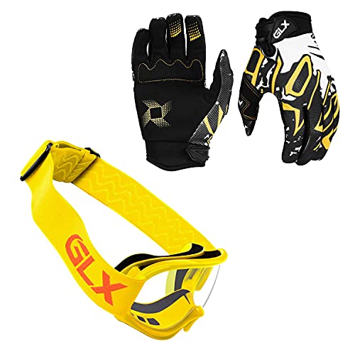 GLX GX623 Youth ATV/Dirt Bike Helmet Combo - Retro Yellow, X-Large - DOT - Image 5