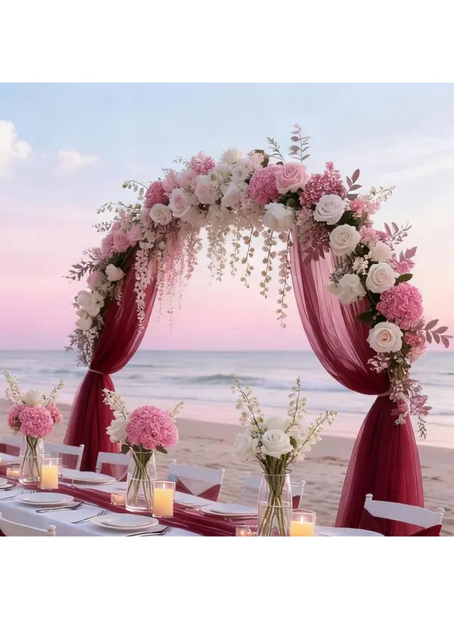 Burgundy Red Sheer Tulle Fabric Roll 160x300cm Wedding Party Decorations Easy Cut - Image 5