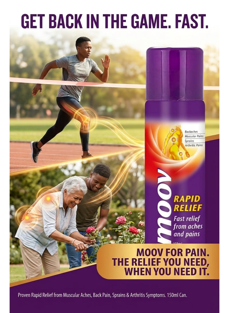 Moov Rapid Relief Spray Fast Relief For Pain In Muscles And Joints 150ml - Image 2