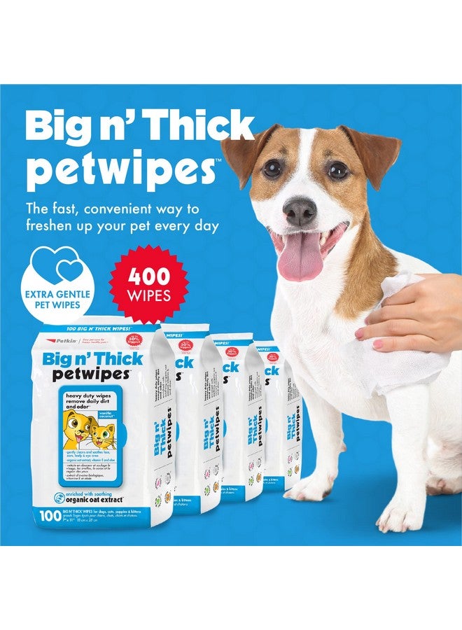 Petkin Pet Wipes for Dogs and Cats, 400 Wipes - Large Pet Wipes for Dogs and Cats - Cleans Ears, Face, Butt, Body and Eye Area - Convenient, Ideal for Home or Travel - 4 Packs of 100 Wipes - Image 2