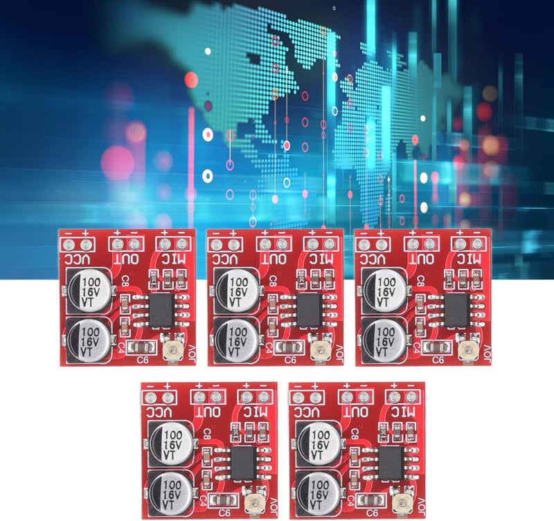 Tyenaza 5Pcs Adjustable Gain Audio Amplifier Module - LM386 Electret Microphone Amplifier Module - Mono Power AMP Module for DC4V-12V - Image 2